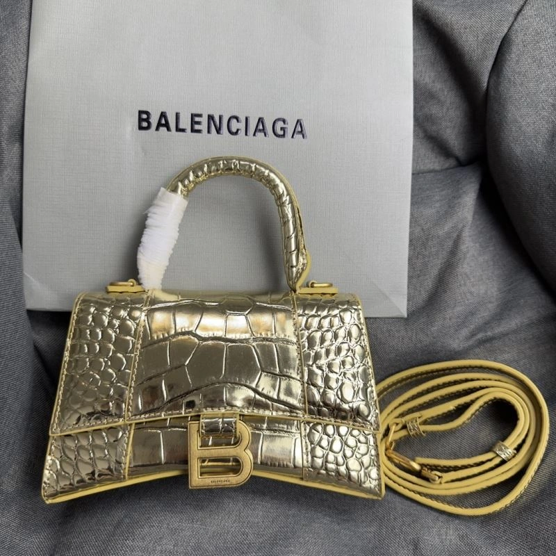 Balenciaga Hourglass XS Crocodile Pattern Gold Buckle Bag OnTrend 70000