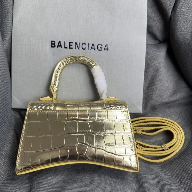 Balenciaga Hourglass XS Crocodile Pattern Gold Buckle Bag OnTrend 70000