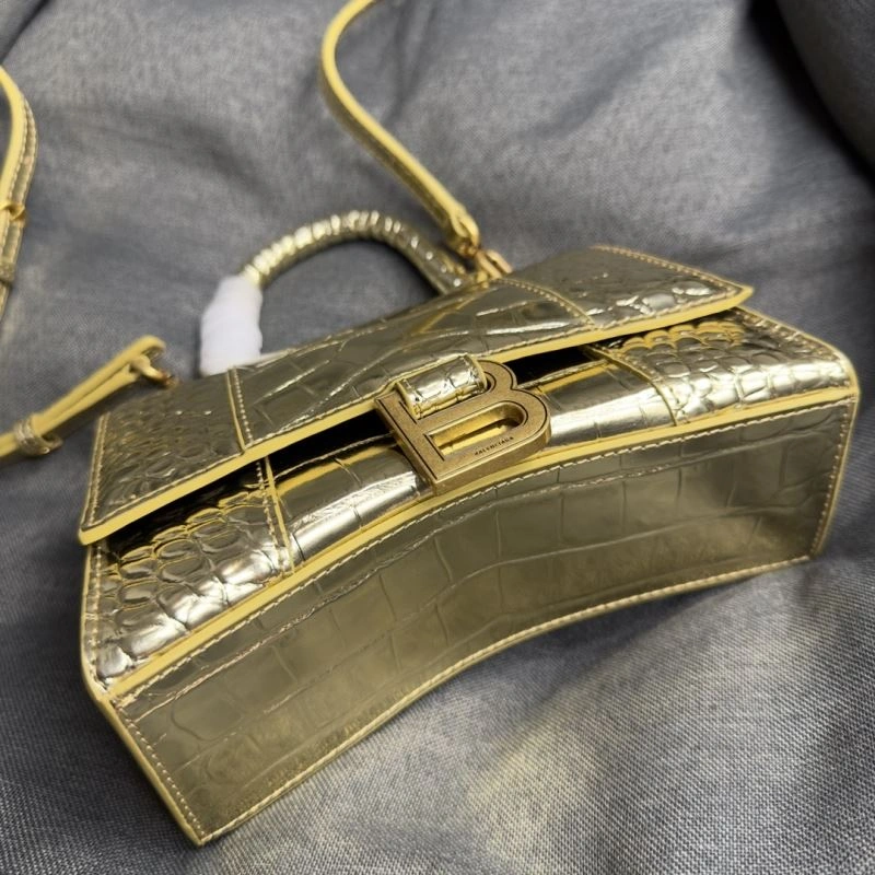 Balenciaga Hourglass XS Crocodile Pattern Gold Buckle Bag OnTrend 70000