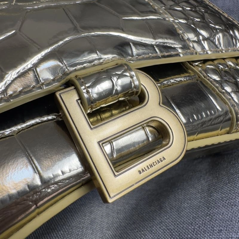 Balenciaga Hourglass XS Crocodile Pattern Gold Buckle Bag OnTrend 70000