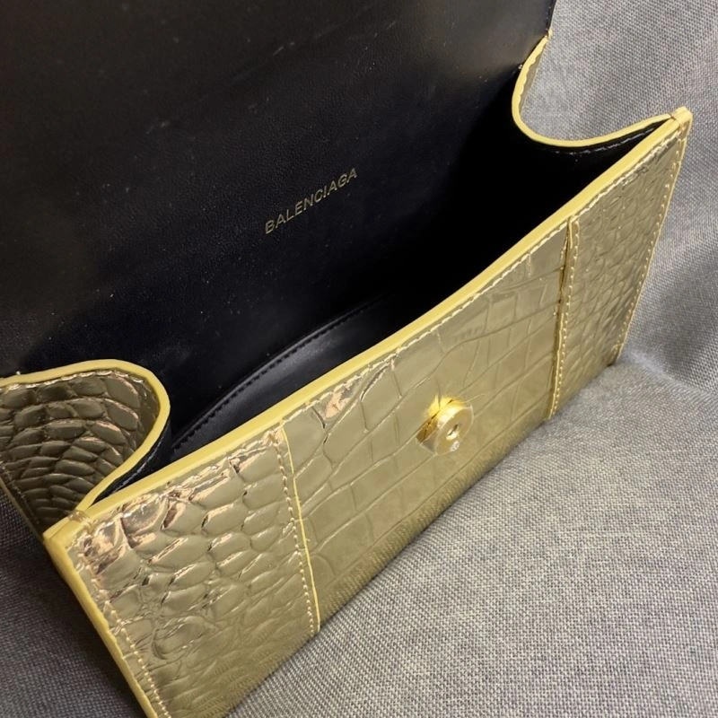 Balenciaga Hourglass XS Crocodile Pattern Gold Buckle Bag OnTrend 70000