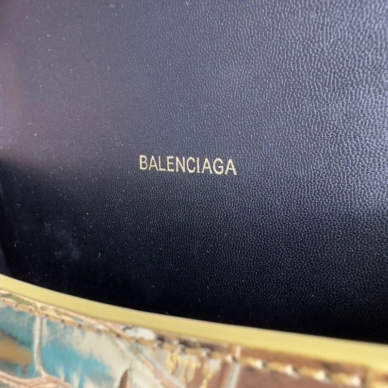 Balenciaga Hourglass XS Crocodile Pattern Gold Buckle Bag OnTrend 70000