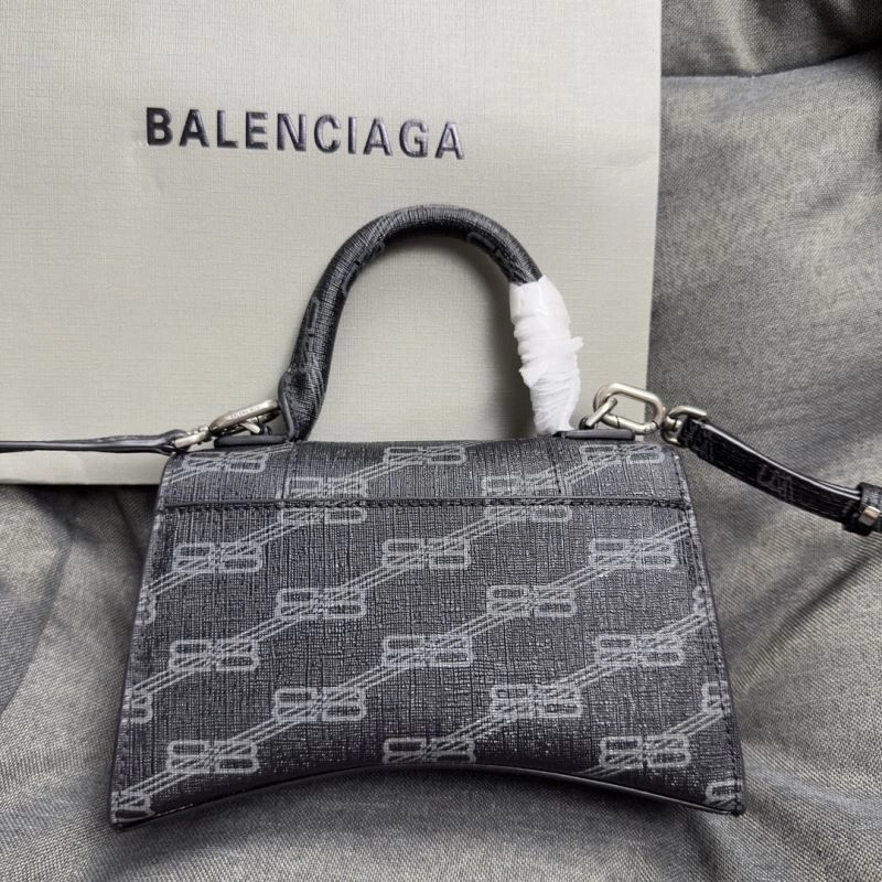 Balenciaga Hourglass XS Moonbag - Black Silver Buckle Breathable 70006