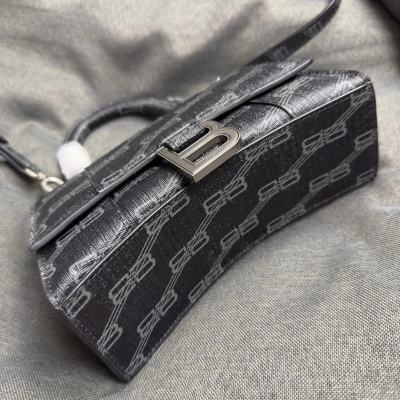 Balenciaga Hourglass XS Moonbag - Black Silver Buckle Breathable 70006