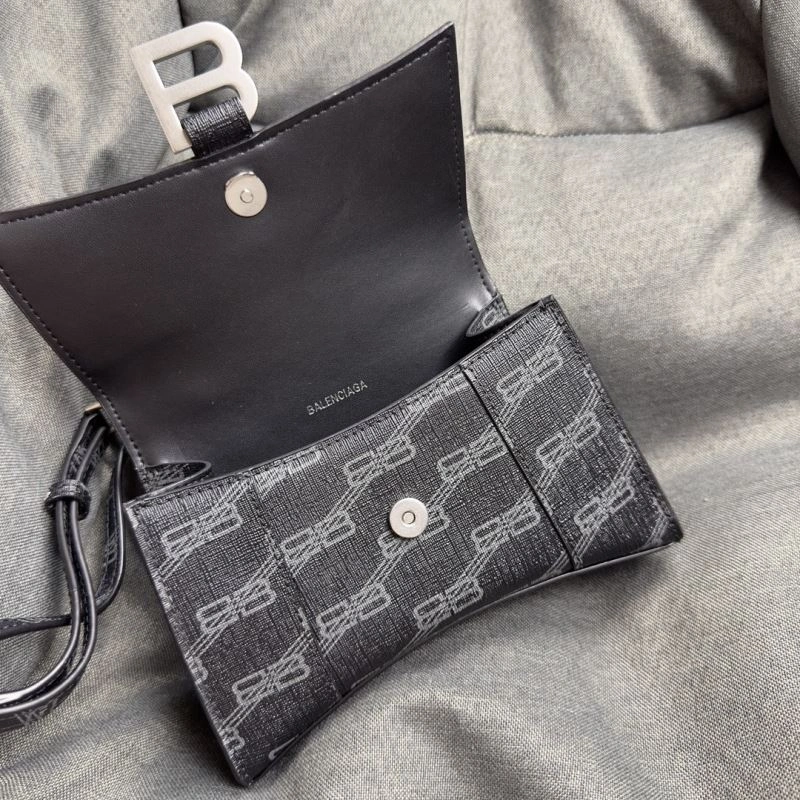 Balenciaga Hourglass XS Moonbag - Black Silver Buckle Breathable 70006