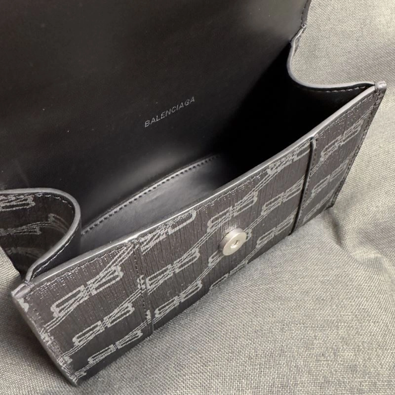 Balenciaga Hourglass XS Moonbag - Black Silver Buckle Breathable 70006