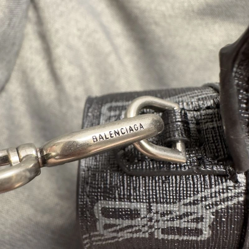Balenciaga Hourglass XS Moonbag - Black Silver Buckle Breathable 70006