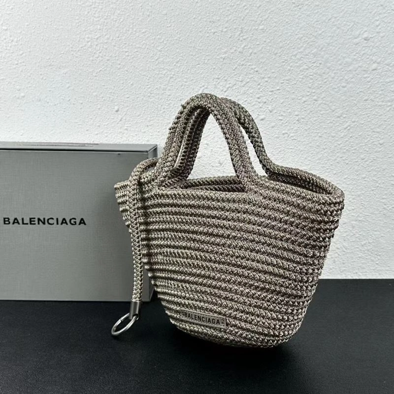 Balenciaga IBIZA Woven Nylon Rope Basket Bag Efficient 78572