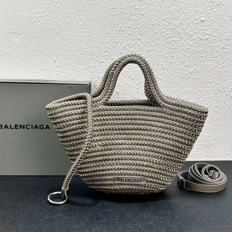 Balenciaga IBIZA Woven Nylon Rope Basket Bag Efficient 78572