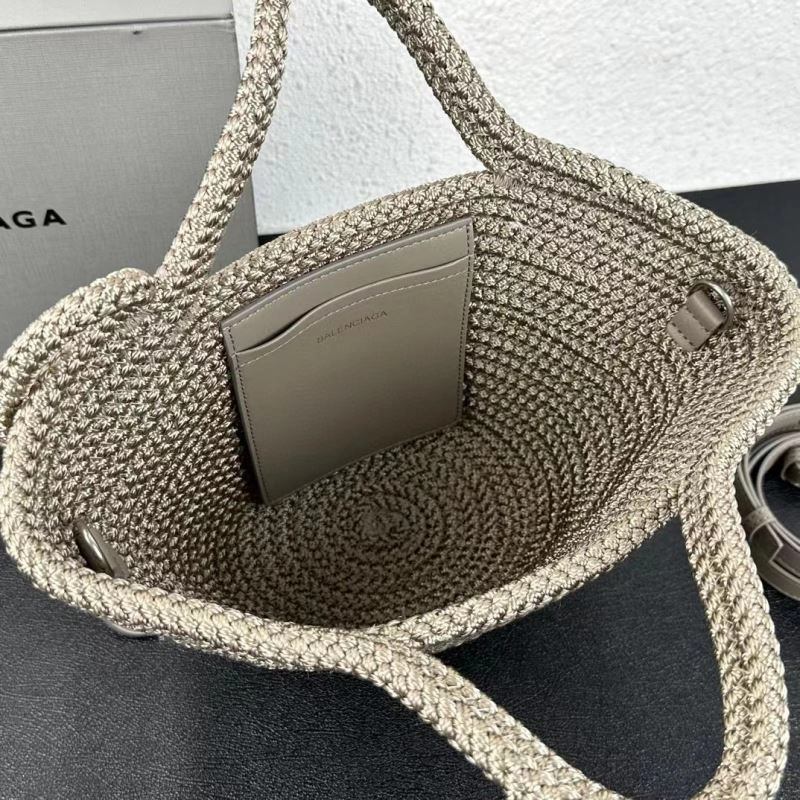 Balenciaga IBIZA Woven Nylon Rope Basket Bag Efficient 78572