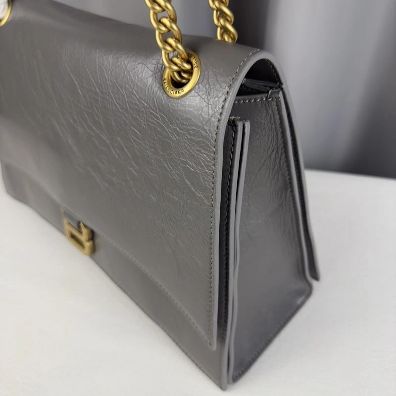 ComfortFit Balenciaga Iconic Crush Hourglass Chain Bag -  Medium Quilted Style 75294
