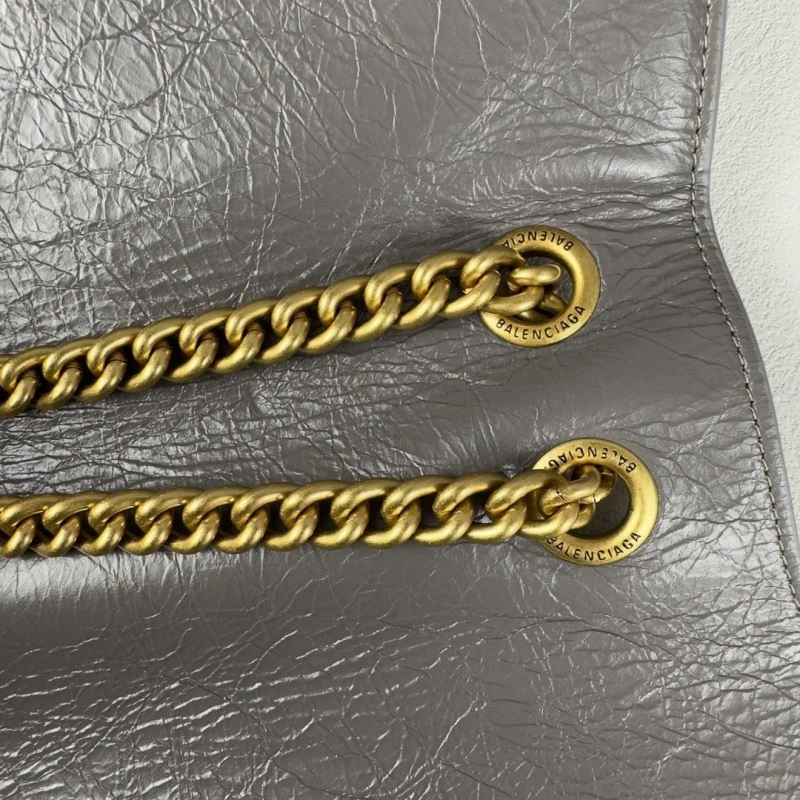 ComfortFit Balenciaga Iconic Crush Hourglass Chain Bag -  Medium Quilted Style 75294