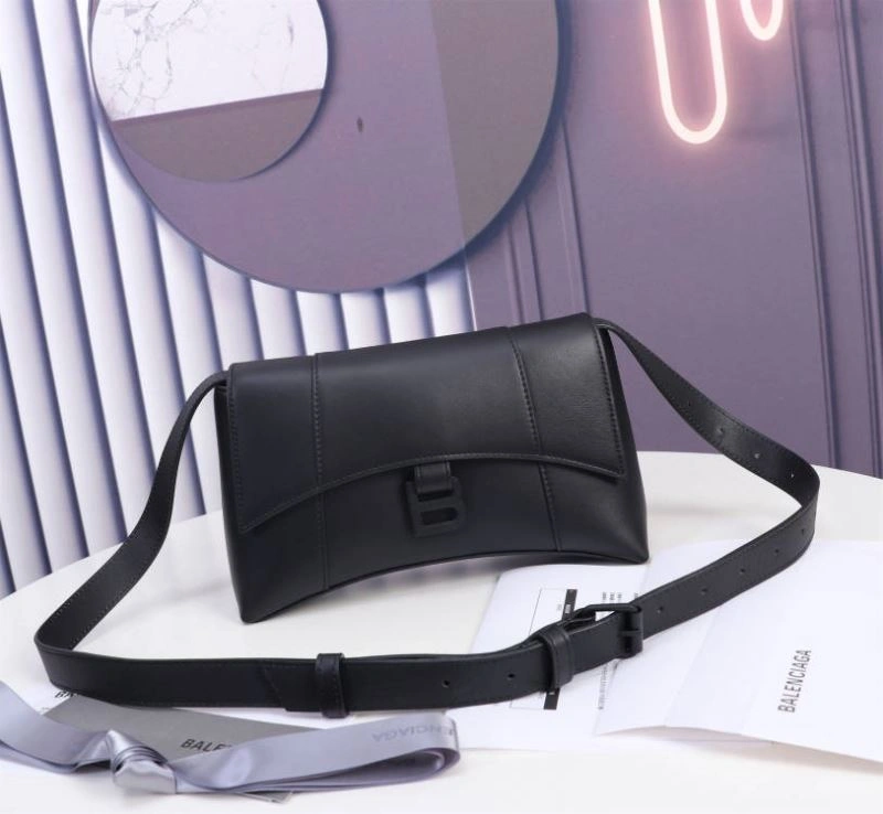 MoistureWicking Balenciaga Iconic Hourglass Black Gun Bag with B-Pull Ring - LG-6068xs 75300