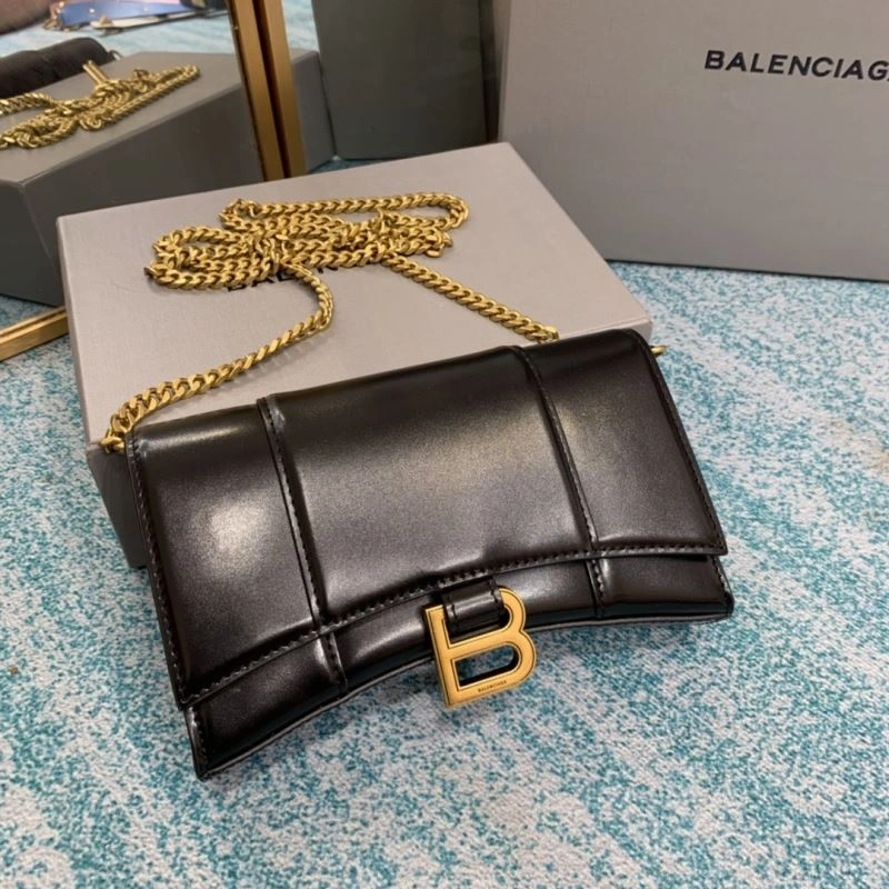 Balenciaga Iconic Hourglass Chain Bag with Gold Buckle ZipUp 72616