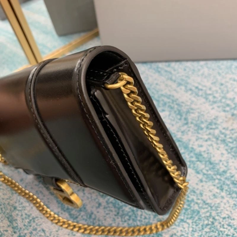 Balenciaga Iconic Hourglass Chain Bag with Gold Buckle ZipUp 72616