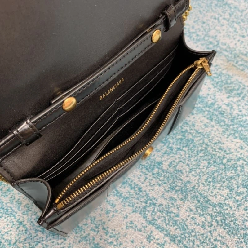 Balenciaga Iconic Hourglass Chain Bag with Gold Buckle ZipUp 72616