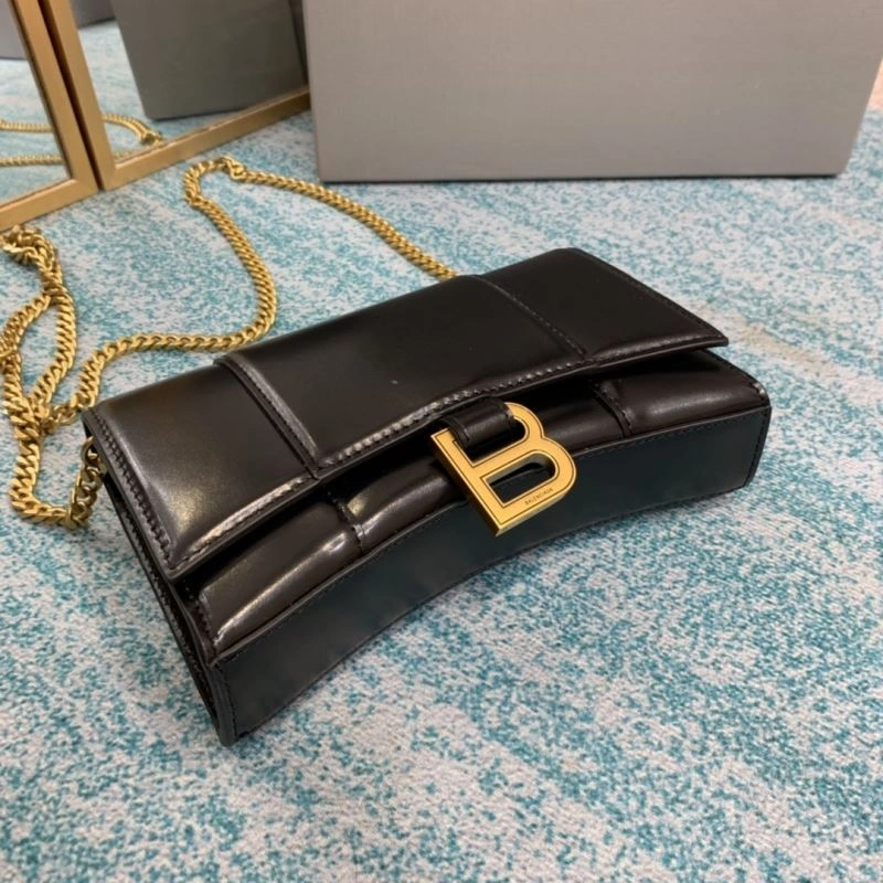 Balenciaga Iconic Hourglass Chain Bag with Gold Buckle ZipUp 72616
