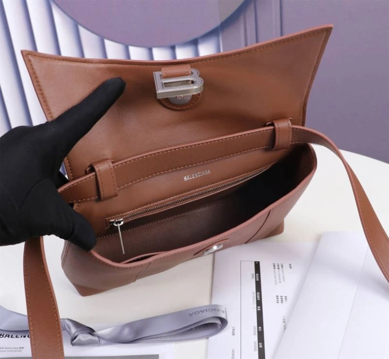 WrinkleFree Balenciaga Iconic Hourglass Mini Caramel Bag with Arc Design 75320