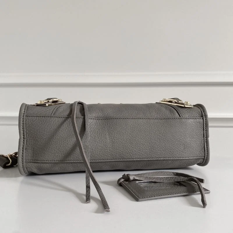 Balenciaga Italian Goat Leather Motorcycle Bag with Gold Studs Minimalist 38321