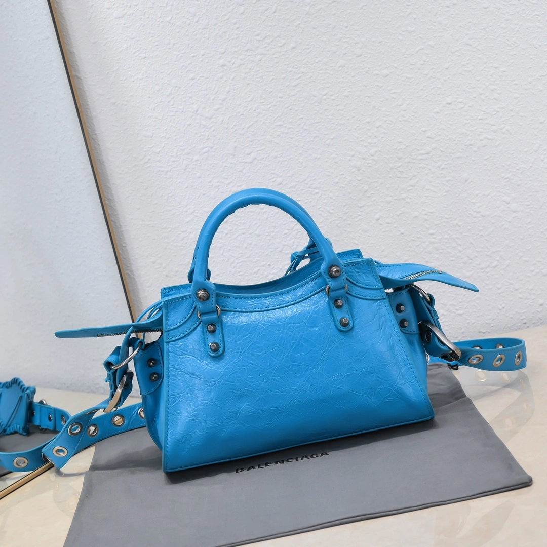 Balenciaga Lake Blue Neo Cagole Motorcycle Bag with Mirror NewStyle 61004