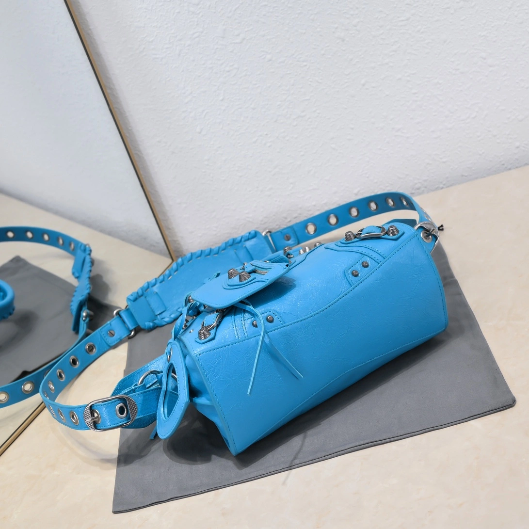 Balenciaga Lake Blue Neo Cagole Motorcycle Bag with Mirror NewStyle 61004