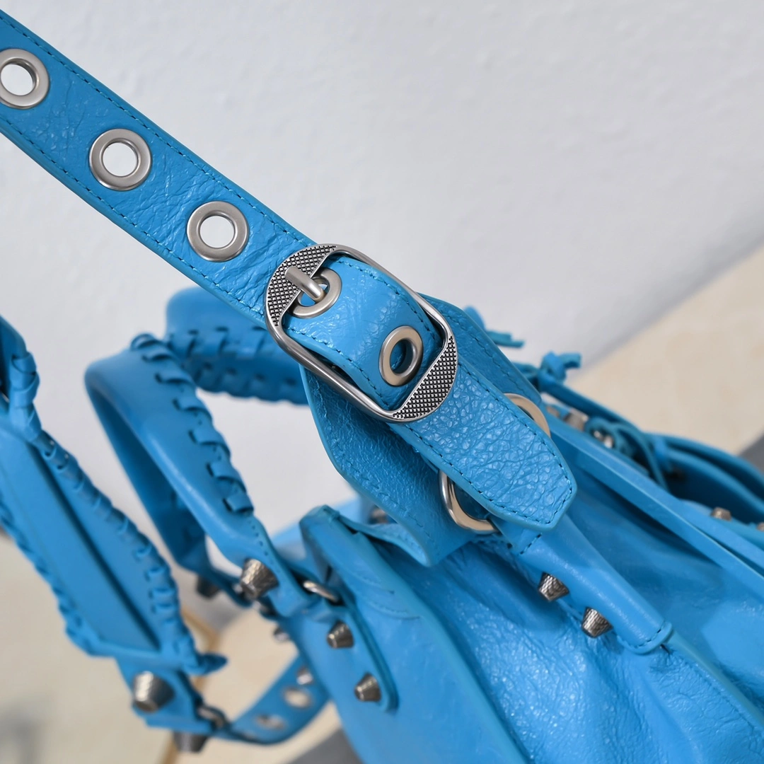 Balenciaga Lake Blue Neo Cagole Motorcycle Bag with Mirror NewStyle 61004
