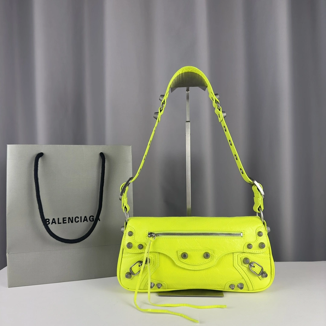 Sophisticated Balenciaga Large Everyday Lambskin Sling Bag Baguette Style 61101