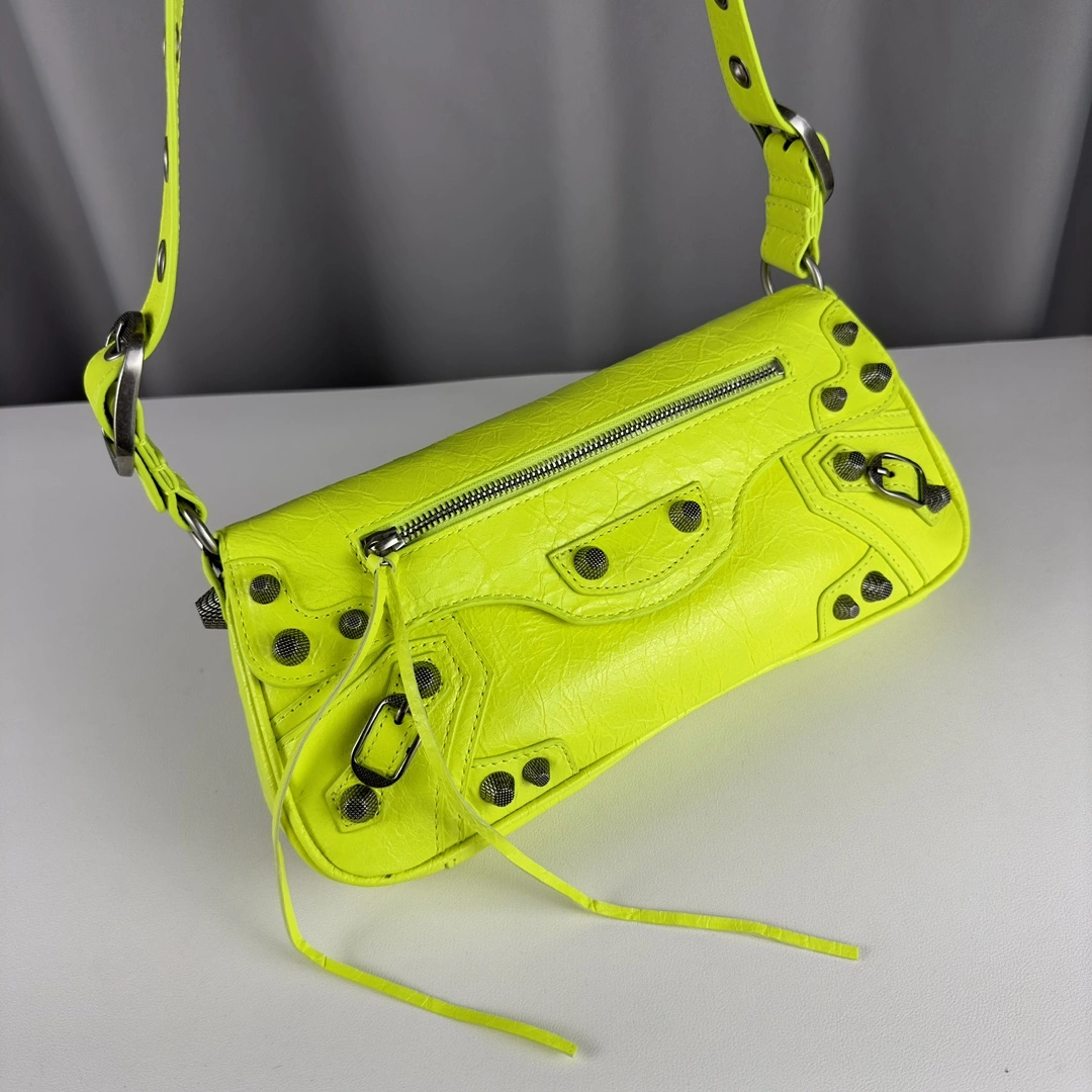 Sophisticated Balenciaga Large Everyday Lambskin Sling Bag Baguette Style 61101