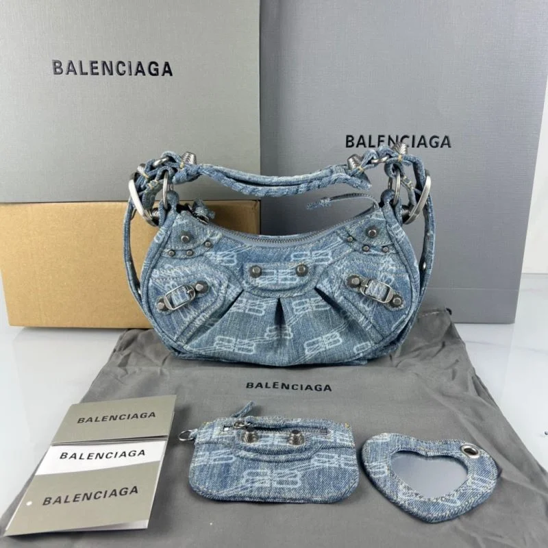 Balenciaga Le Cagole  Denim Half-Moon Bag TravelReady 38396