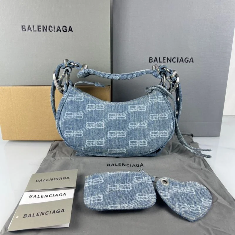 Balenciaga Le Cagole  Denim Half-Moon Bag TravelReady 38396