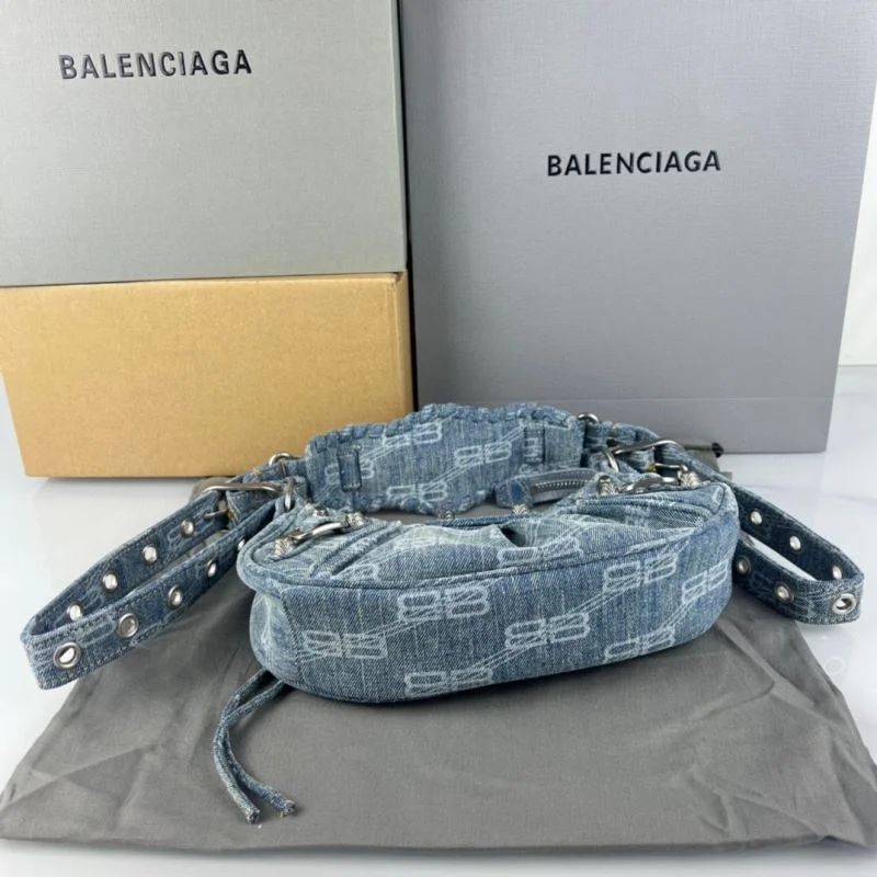 Balenciaga Le Cagole  Denim Half-Moon Bag TravelReady 38396