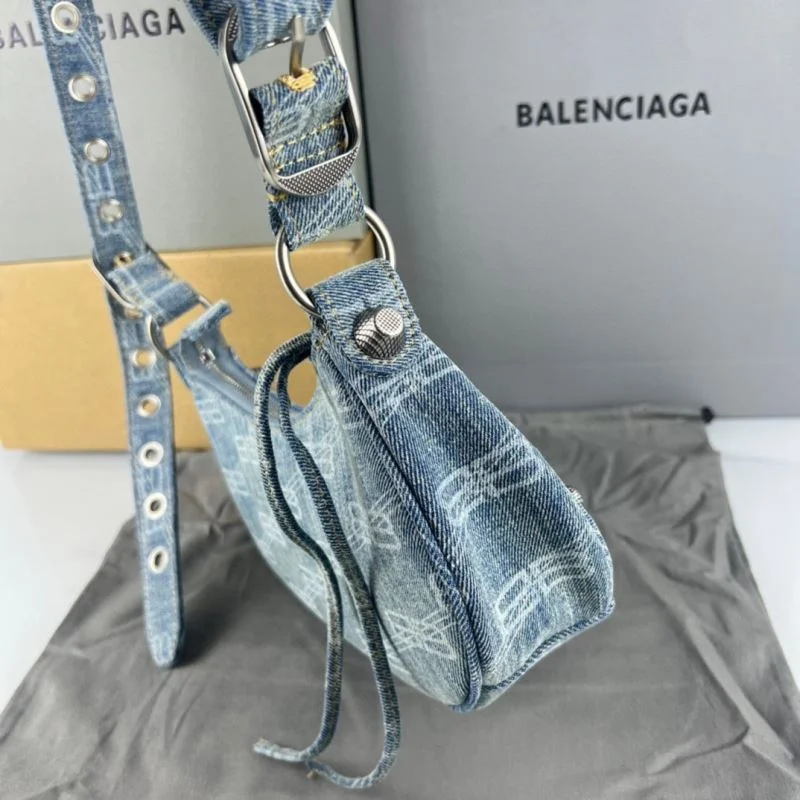 Balenciaga Le Cagole  Denim Half-Moon Bag TravelReady 38396