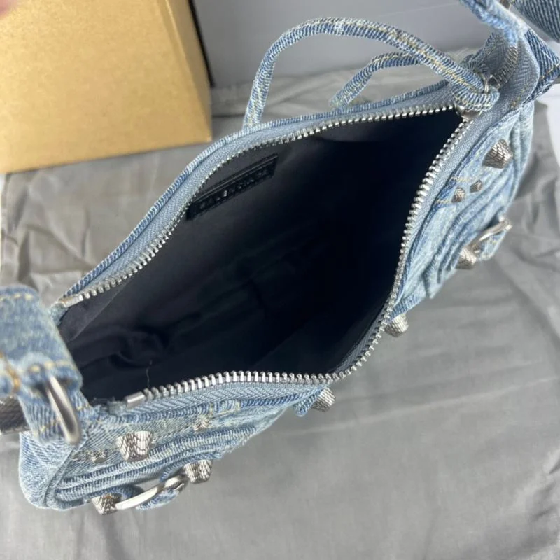 Balenciaga Le Cagole  Denim Half-Moon Bag TravelReady 38396