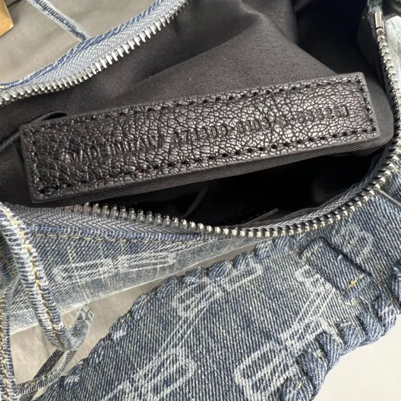 Balenciaga Le Cagole  Denim Half-Moon Bag TravelReady 38396