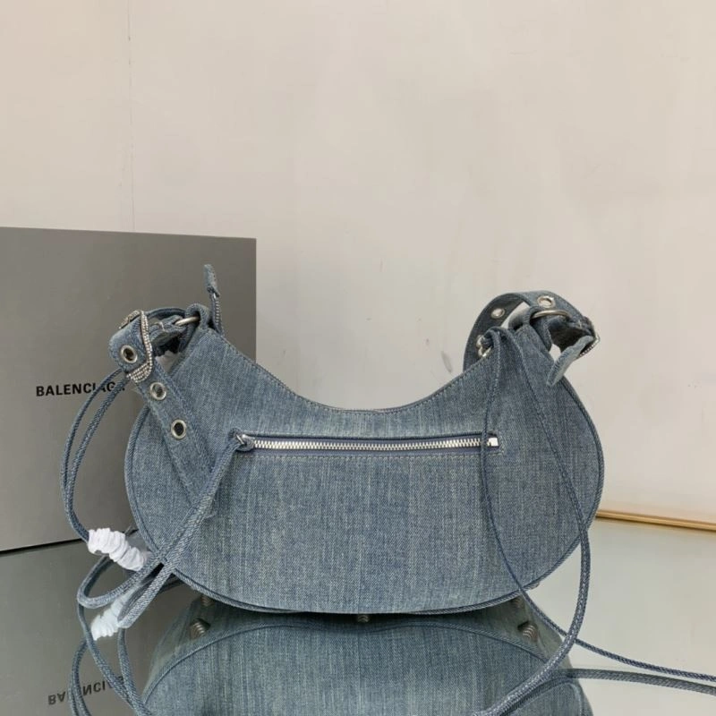 SportInspired Balenciaga Le Cagole Crescent Denim Dumpling Bag - Size S 78835