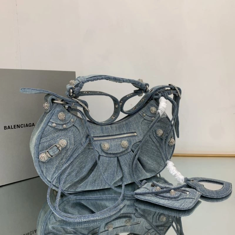 SportInspired Balenciaga Le Cagole Crescent Denim Dumpling Bag - Size S 78835