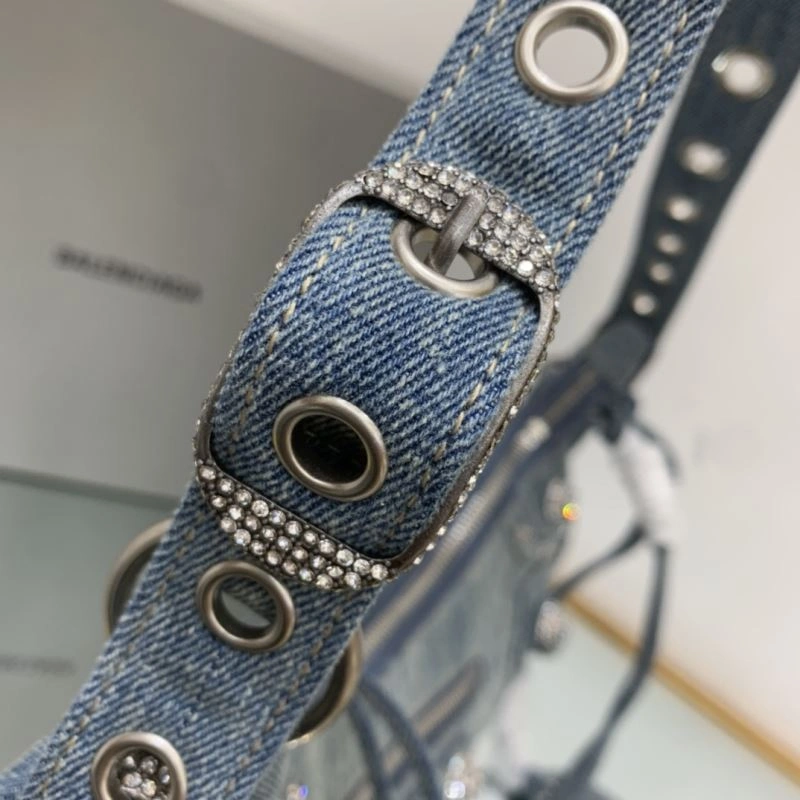 SportInspired Balenciaga Le Cagole Crescent Denim Dumpling Bag - Size S 78835