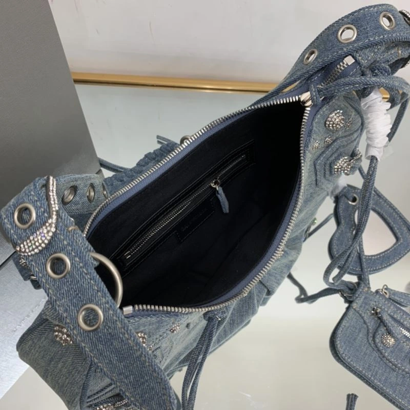 SportInspired Balenciaga Le Cagole Crescent Denim Dumpling Bag - Size S 78835