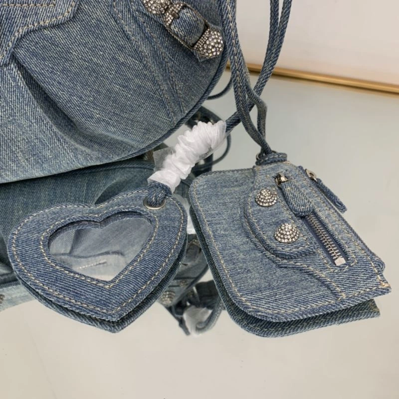 SportInspired Balenciaga Le Cagole Crescent Denim Dumpling Bag - Size S 78835
