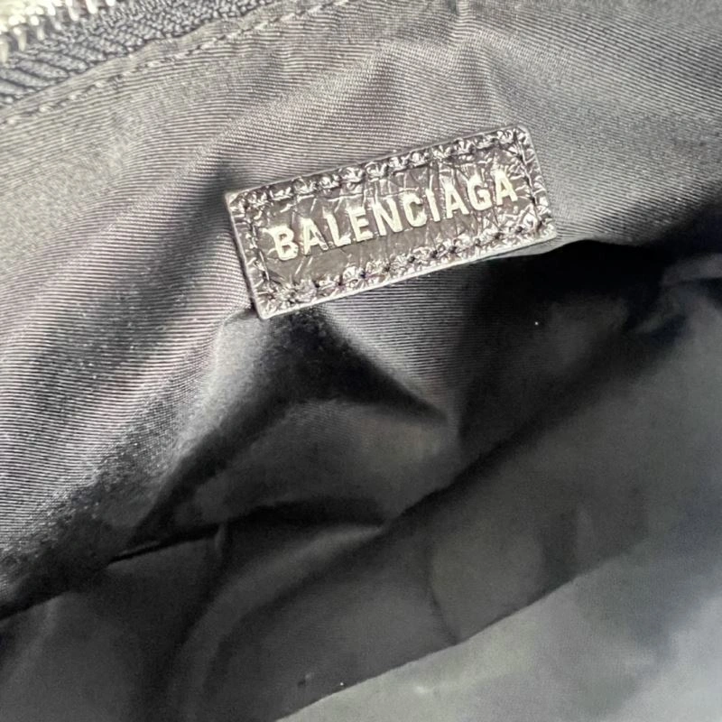 Balenciaga Le Cagole Denim Print Crescent Bag with Mirror Pouch Affordable 78800