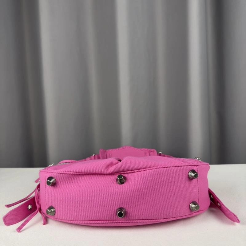 Premium Balenciaga Le Cagole Diamond-Studded Pink Denim Crossbody Bag 78382