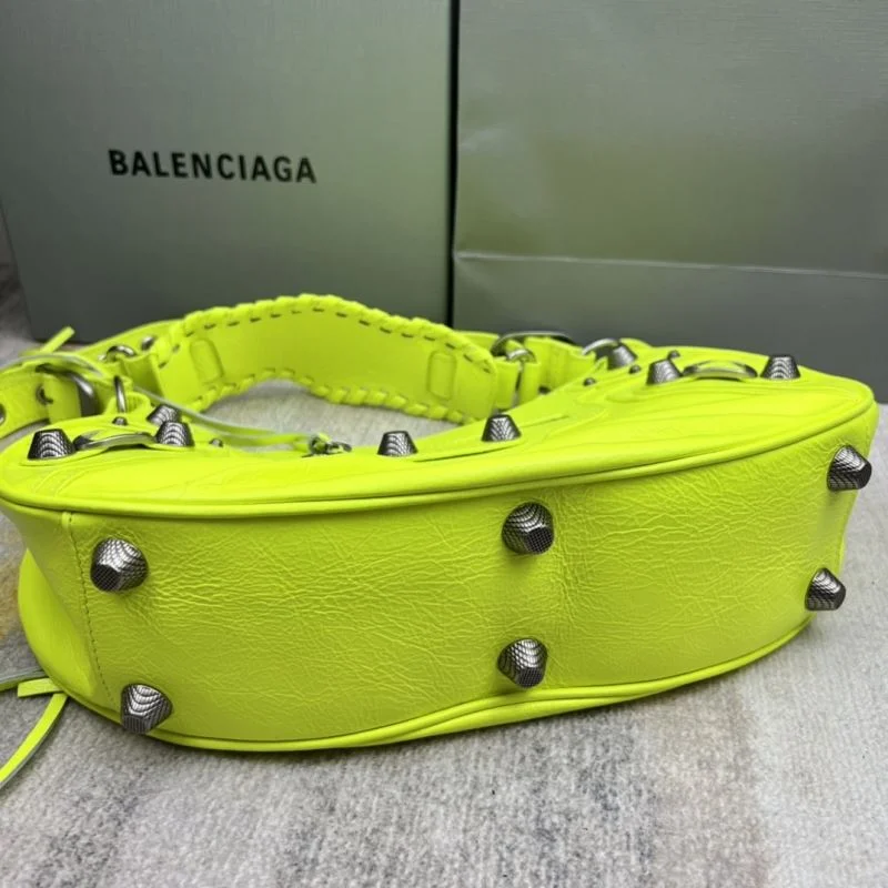 Balenciaga Le Cagole Fluo Yellow Motorcycle Dumpling Bag Affordable 38365