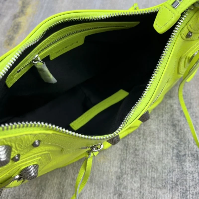 Balenciaga Le Cagole Fluo Yellow Motorcycle Dumpling Bag Affordable 38365
