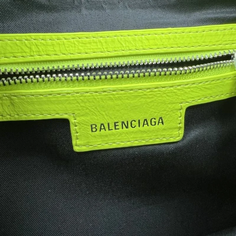 Balenciaga Le Cagole Fluo Yellow Motorcycle Dumpling Bag Affordable 38365