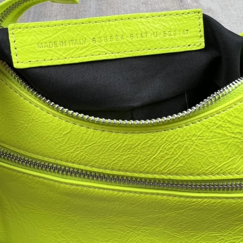 Balenciaga Le Cagole Fluo Yellow Motorcycle Dumpling Bag Affordable 38365