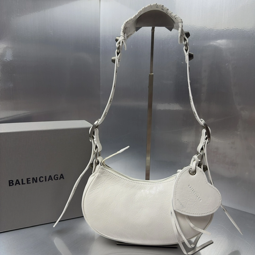 Balenciaga Le Cagole Graffiti Half-Moon Underarm Bag - Retro Rock Effortless 72569