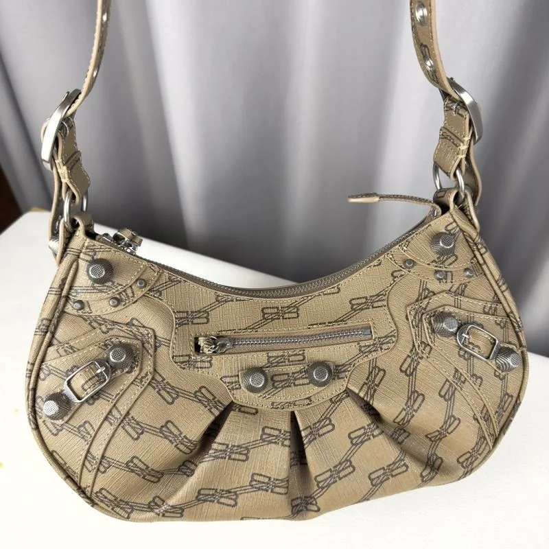 Balenciaga Le Cagole Half-Moon Bag - Brown Old Flower Edition Comfortable 38390