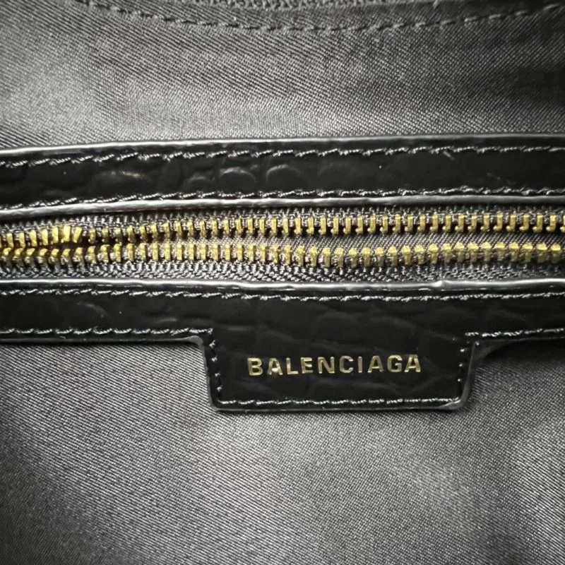 Packable Balenciaga Le Cagole Half-Moon Crocodile Dumpling Bag 38345