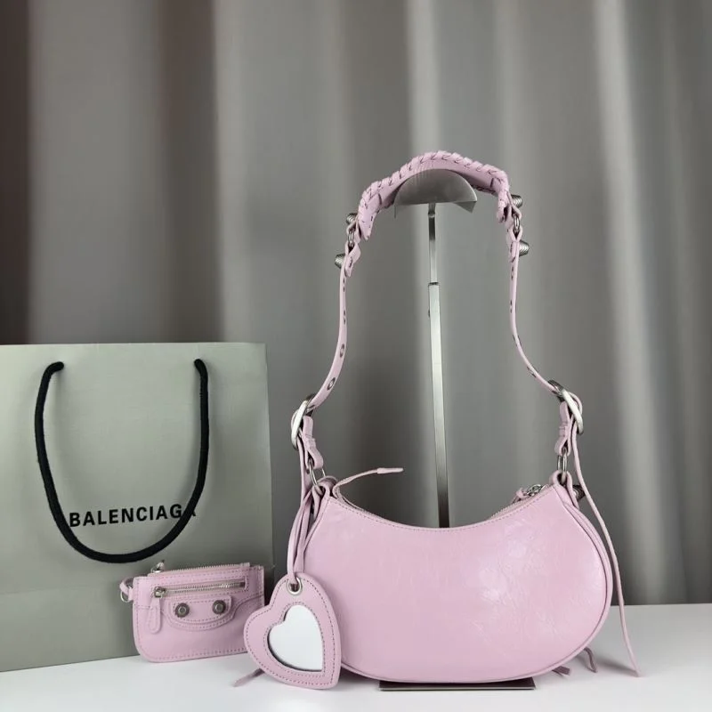 FreshLook Balenciaga Le Cagole Half-Moon Crossbody Bag with Heart Mirror 38386