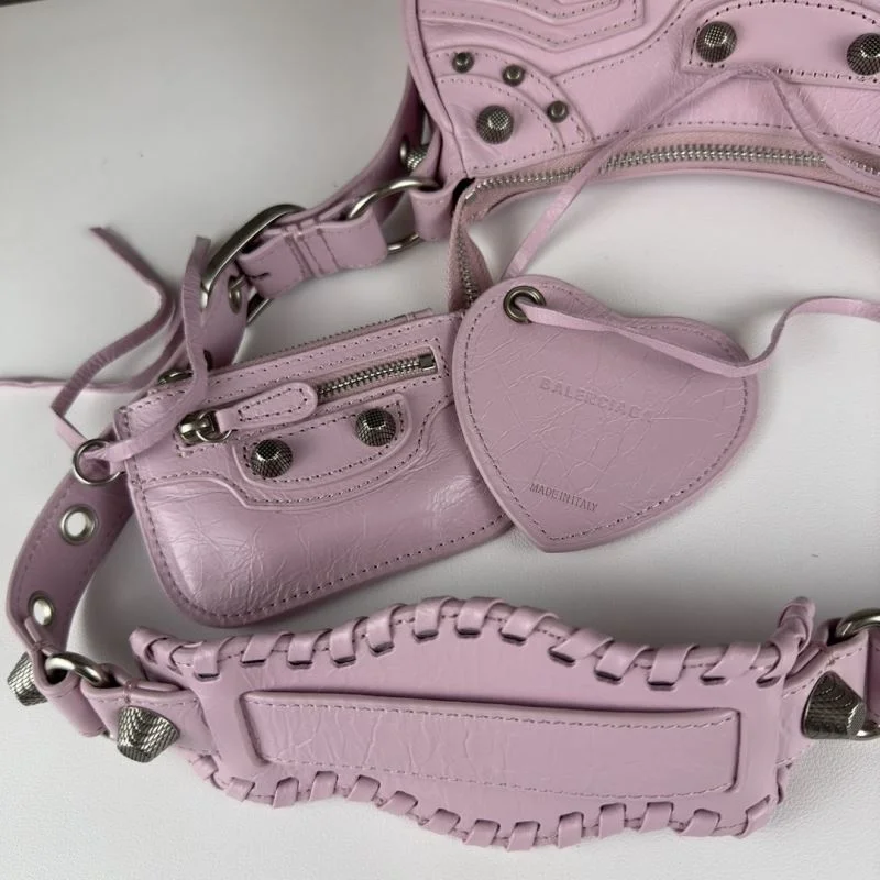 FreshLook Balenciaga Le Cagole Half-Moon Crossbody Bag with Heart Mirror 38386